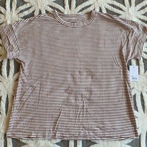 Rust and white striped tee